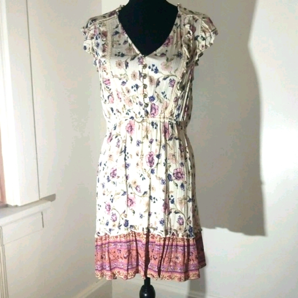 Xhilaration Pink Floral Dress Boho